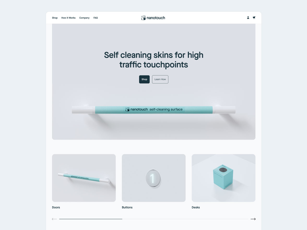 Close up of product page UI