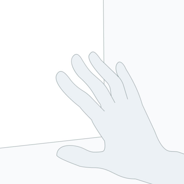 line art of hand touching a surface
